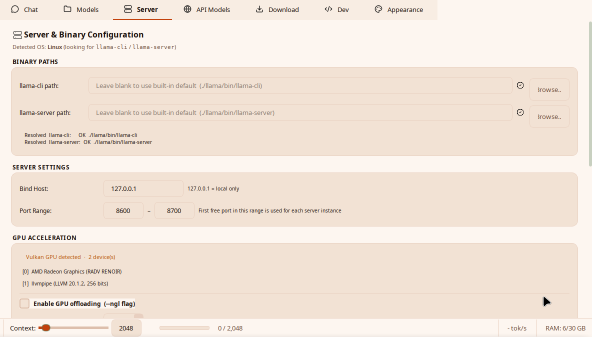 NativeLab server controls